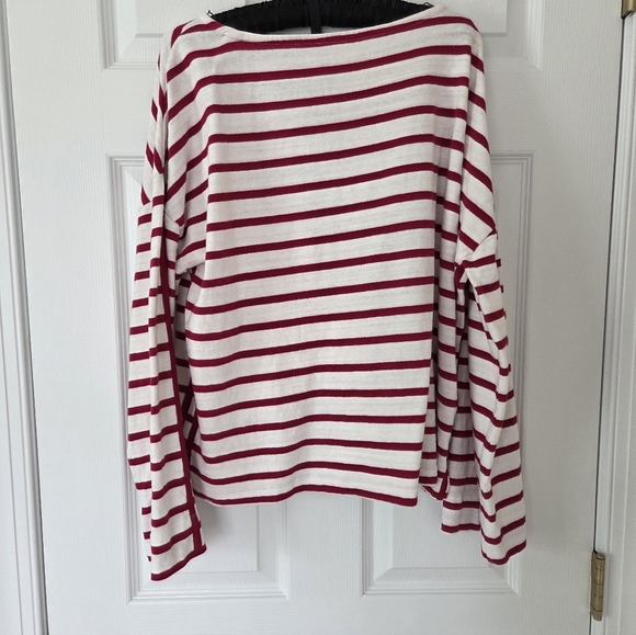 LOFT Red Striped Top - Picture 4 of 5
